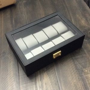 Leather watch box with key